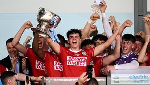 <p>Joe Miskella of Cork lifts the cup after the Electric Ireland All-Ireland MFC final this year. Picture: Sam Barnes/Sportsfile</p> <p>Joe Miskella of Cork lifts the cup after the Electric Ireland All-Ireland MFC final this year. Picture: Sam Barnes/Sportsfile</p>