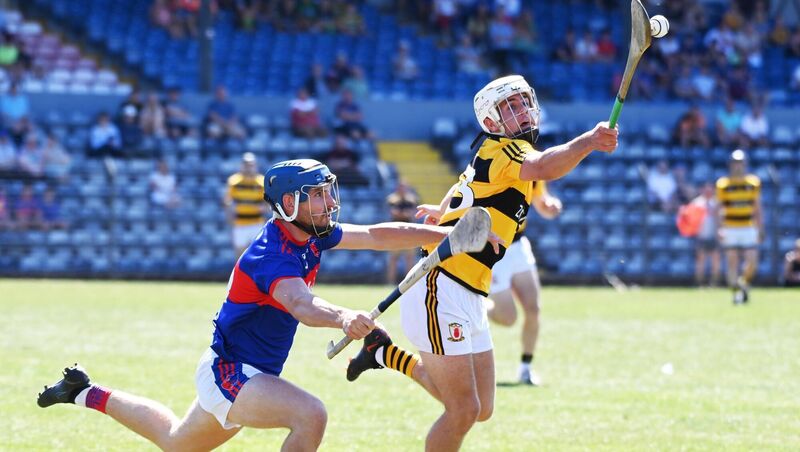Na Piarsaigh's Kelvin Forde wins possession ahead of Erin's Own's Cormac Dooley - the Caherlag side are through while Piarsaigh face Killeagh in what is essentially a knockout tie. Picture: Eddie O'Hare Na Piarsaigh's Kelvin Forde wins possession ahead of Erin's Own's Cormac Dooley - the Caherlag side are through while Piarsaigh face Killeagh in what is essentially a knockout tie. Picture: Eddie O'Hare