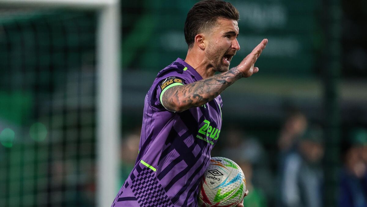 Cork City's Seani Maguire celebrates after scoring his side's goal. Picture: ©INPHO/Ben Brady