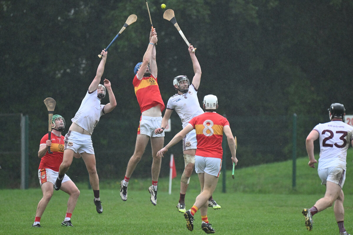 Aerial action as Colm O'Driscoll wins possession for Bishopstown. Picture: Larry Cummins Aerial action as Colm O'Driscoll wins possession for Bishopstown. Picture: Larry Cummins