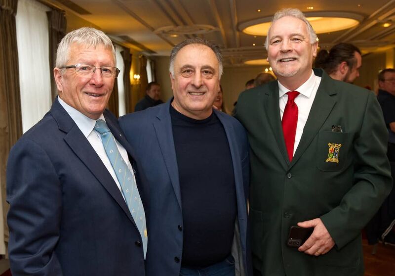 Cork Ex Boxers Association President Dan O'Connell with Zaur Antia and President Cork Boxing Fraternity Conal Thomas 