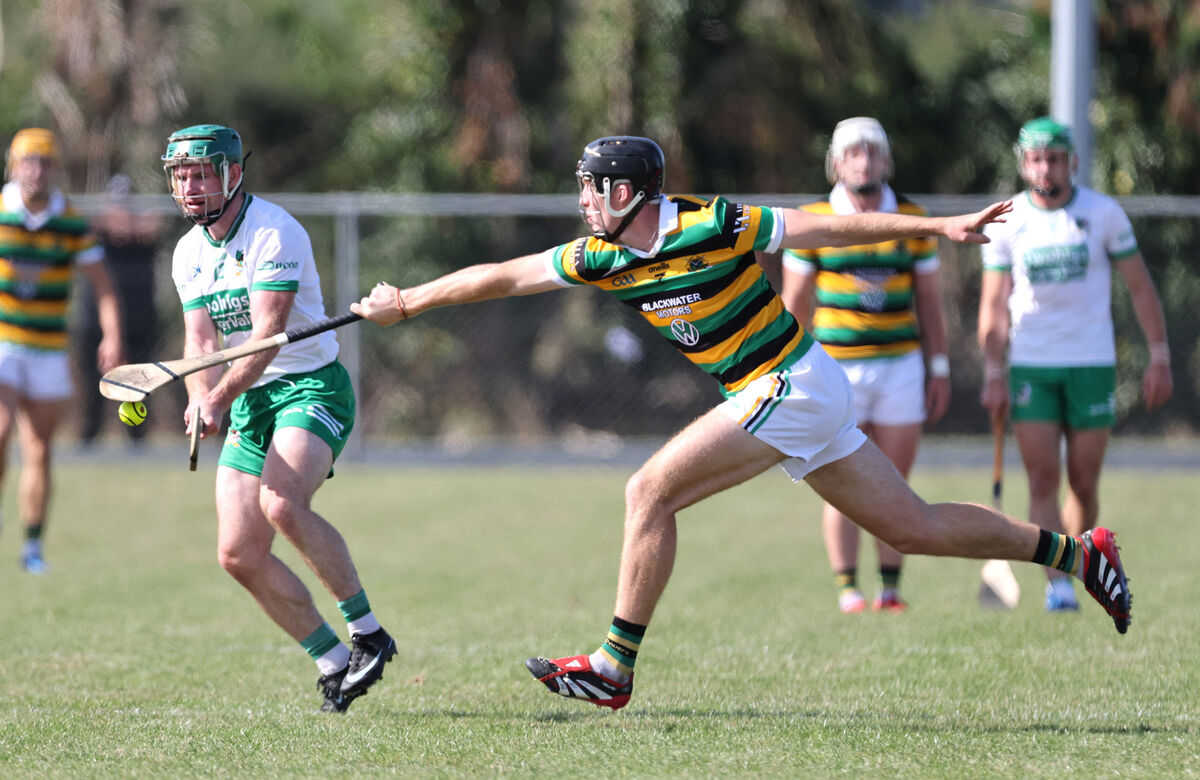 Eoin Downey, Glen Rovers, blocks the shot of Lorcan O'Neill, Kanturk during their second round championship match. Picture: Jim Coughlan. Eoin Downey, Glen Rovers, blocks the shot of Lorcan O'Neill, Kanturk during their second round championship match. Picture: Jim Coughlan.