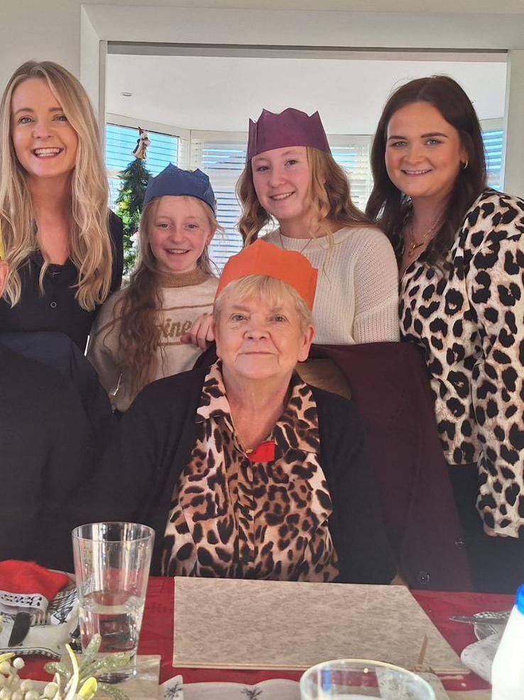 Triona, Lauren, Katelyn, and Ciara with Delia at Christmas. The Sheehans are taking part in The Echo Women’s Mini Marathon this month in memory of their mum and in gratitude to the teams at the Mercy Hospital who took care of her.