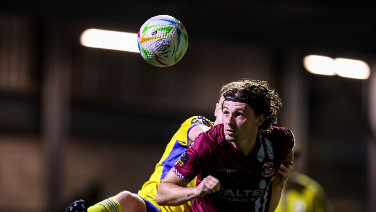 Rhys Gourdie of Cobh Ramblers in action against Sean Moore of Longford Town recently. Picture: Michael P Ryan/Sportsfile Rhys Gourdie of Cobh Ramblers in action against Sean Moore of Longford Town recently. Picture: Michael P Ryan/Sportsfile