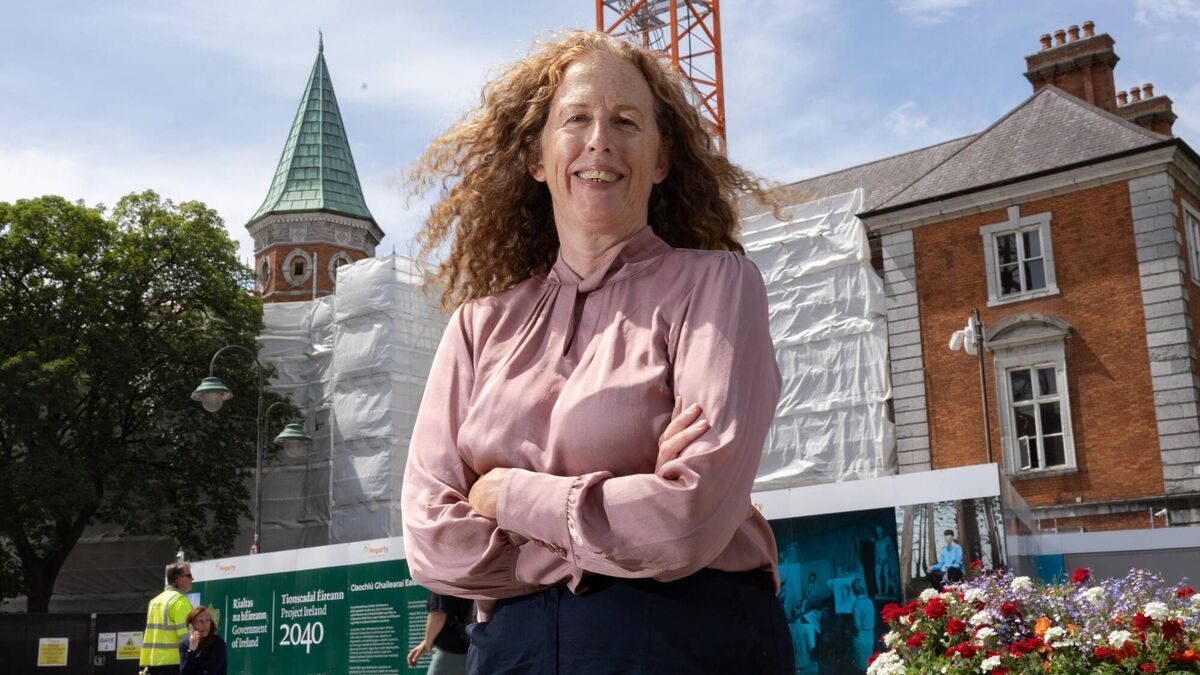 Crawford Art Gallery director Mary McCarthy at the site of the redevelopment. Picture: Darragh Kane