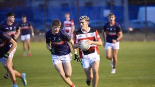 <p>Ballincollig’s Joe Miskella looks to get away from Clonakilty’s Michael Francis Collins during Wednesday's Cork ETB Rebel Óg U18 Premier 1 FC semi-final at the Páirc Uí Chaoimh 4G. Picture by Noel Sweeney</p> <p>Ballincollig’s Joe Miskella looks to get away from Clonakilty’s Michael Francis Collins during Wednesday's Cork ETB Rebel Óg U18 Premier 1 FC semi-final at the Páirc Uí Chaoimh 4G. Picture by Noel Sweeney</p>