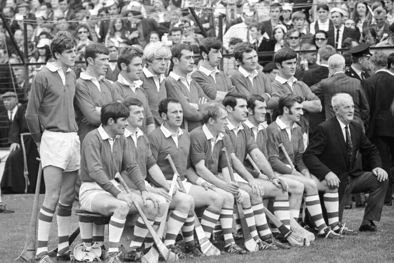 Cork All-Ireland Senior Hurling Champions 1970. Back: Ray Cummins, Pat McDonnell, Willie Walsh, John Horgan, Charlie Cullinane, Seamus Looney, Tony Maher, Charlie McCarthy. Front: Eddie O’Brien, Pat Hegarty, Paddy Barry, Tomas Ryan, Donal Clifford, Con Roche. Gerald McCarthy, Jim O’Regan (Coach)