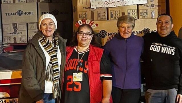 <p>Members of the Fermoy Team Hope Shoebox Appeal group: Anne Bartley, Carla Silva, Mary Moloney and António Silva</p>