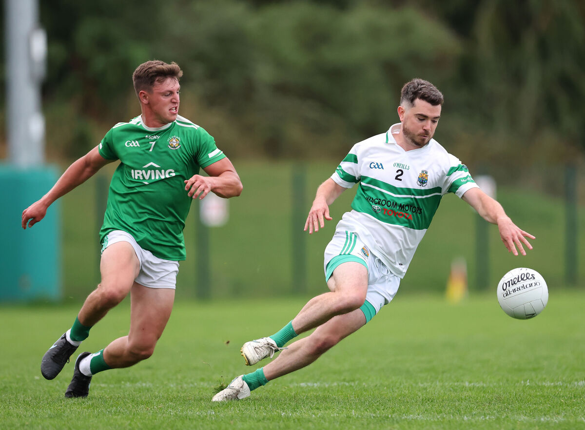 Macroom's John Murphy moves away from Kyle O'Shea of Aghada. Picture: Jim Coughlan Macroom's John Murphy moves away from Kyle O'Shea of Aghada. Picture: Jim Coughlan