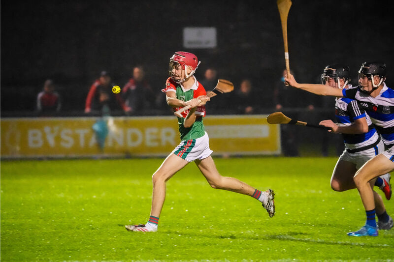 Ballinora’s Jamie Lynch blasts the sliotar under the post for a goal. Picture by Noel Sweeney