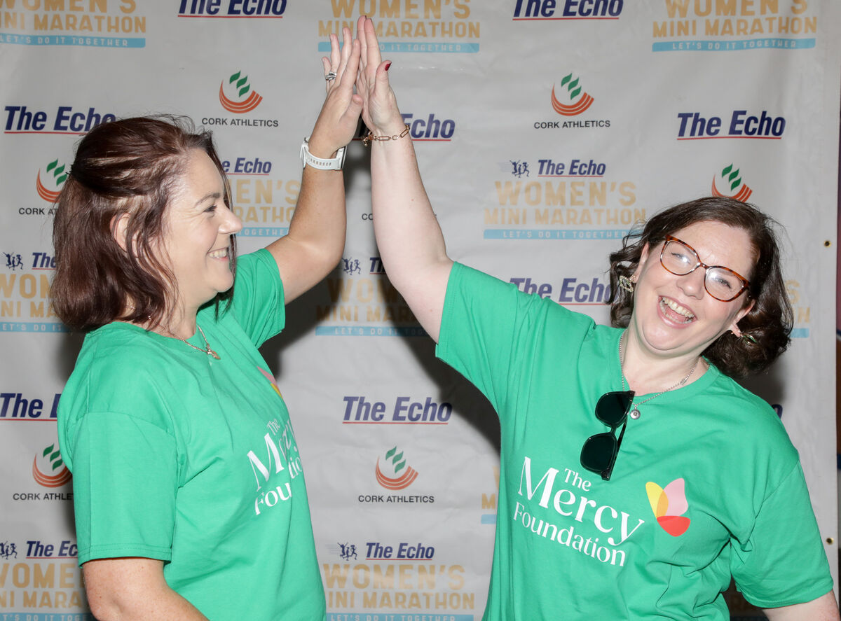 Marquerite Sinnot and Louise O'Brien supporting the Mercy Foundition at The Echo Mini Marathon last year. Picture: David Creedon Marquerite Sinnot and Louise O'Brien supporting the Mercy Foundition at The Echo Mini Marathon last year. Picture: David Creedon