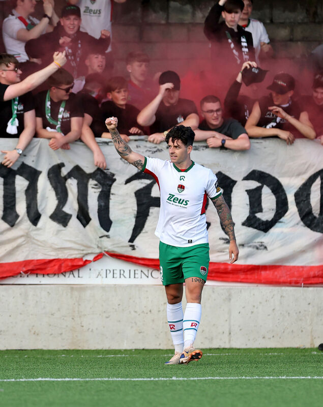 Ruairi Keating, Cork City FC, celebrates scoring against Cobh Ramblers. Picture: Jim Coughlan. Ruairi Keating, Cork City FC, celebrates scoring against Cobh Ramblers. Picture: Jim Coughlan.