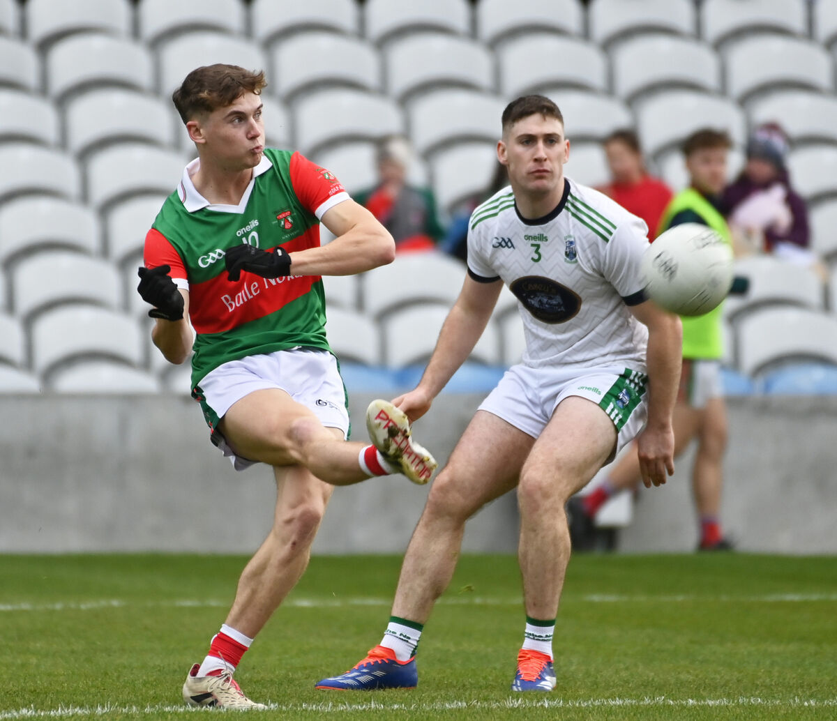 Ballinora's Mark O'Brien shoots from Ilen Rovers' Jack Collins during the McCarthy Insurance Group IAFC final last year. Picture: Eddie O'Hare