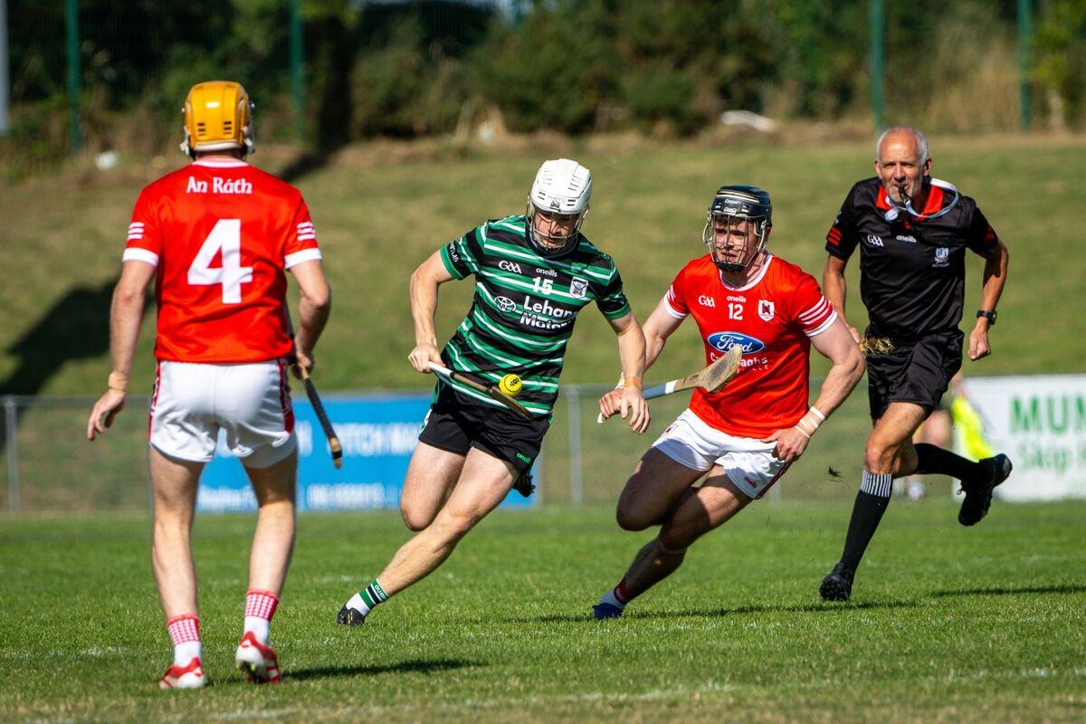Douglas’ Ronan Dooley is chased by Charleville’s Darragh Fitzgibbon. Picture: Chani Anderson Douglas’ Ronan Dooley is chased by Charleville’s Darragh Fitzgibbon. Picture: Chani Anderson