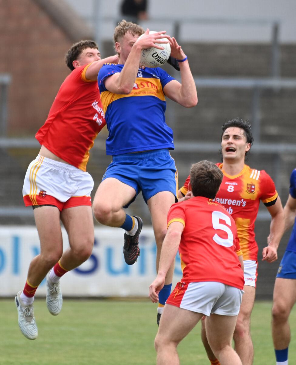 MY BALL: Carrigaline's Patrick Mellett gets ahead of Mallow's Darragh Moynihan during the McCarthy Insurance Group Cork PSFC at Páirc Uí Rinn. Picture: Eddie O'Hare MY BALL: Carrigaline's Patrick Mellett gets ahead of Mallow's Darragh Moynihan during the McCarthy Insurance Group Cork PSFC at Páirc Uí Rinn. Picture: Eddie O'Hare