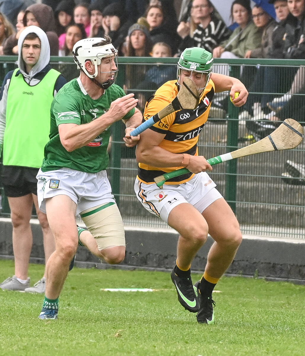 Kevin Moynihan of Na Piarsaigh is tackled by Killeagh's Andy Walsh during their Senior A HC clash at Midleton. Picture: David Keane. Kevin Moynihan of Na Piarsaigh is tackled by Killeagh's Andy Walsh during their Senior A HC clash at Midleton. Picture: David Keane.