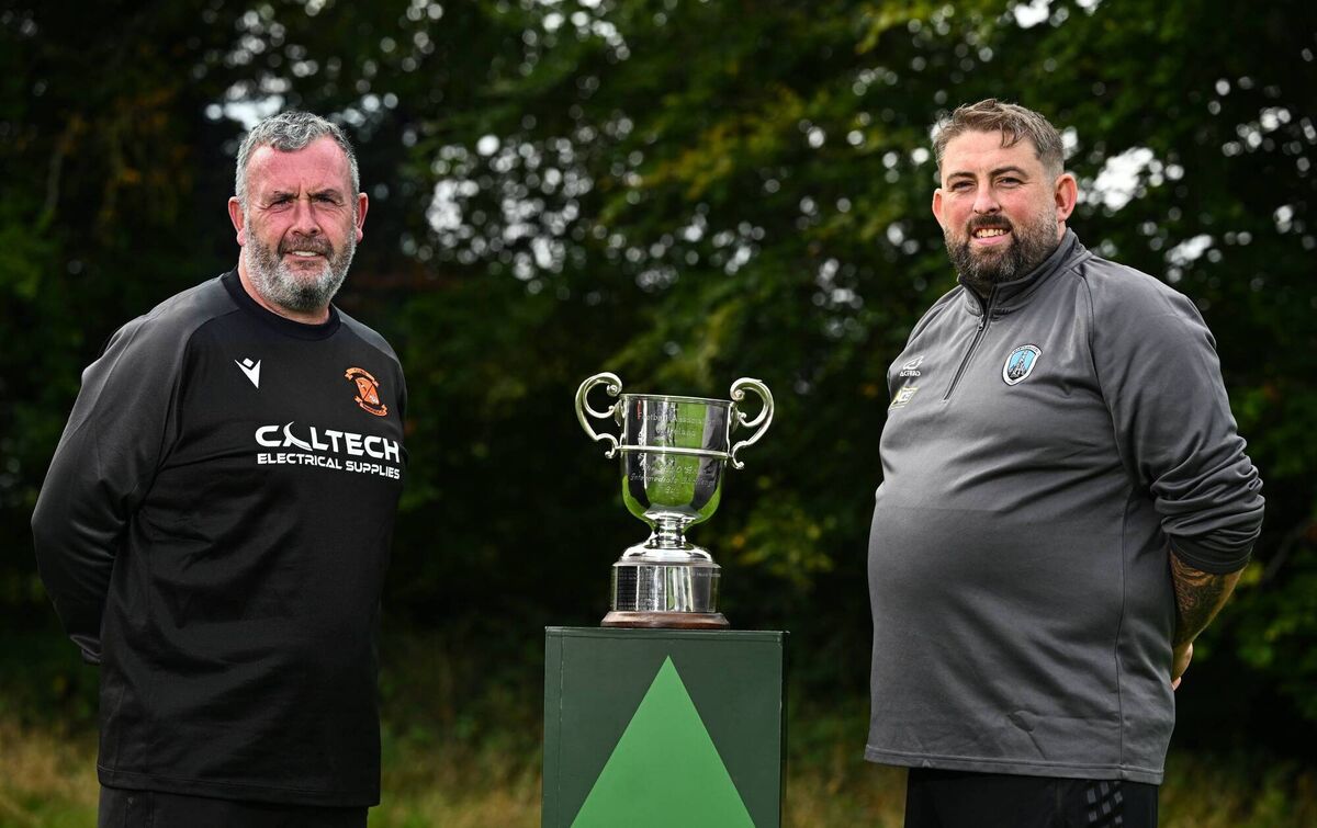 Cobh Wanderers chairperson Frank McCall and St Mary's AFC manager Craig Hurley. Picture: Tyler Miller/Sportsfile Cobh Wanderers chairperson Frank McCall and St Mary's AFC manager Craig Hurley. Picture: Tyler Miller/Sportsfile