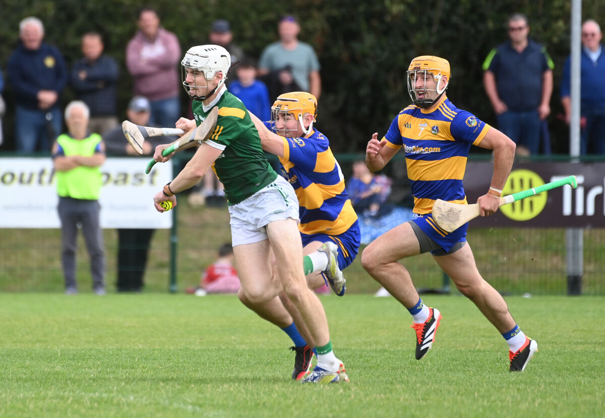 Jack Leahy of Dungourney is tackled by Lisgoold defender Izaak Walsh - Dungourney meet Aghabullogue in a quarter-final while Lisgoold take on Bishopstown in the relegation play-off. Picture: Larry Cummins Jack Leahy of Dungourney is tackled by Lisgoold defender Izaak Walsh - Dungourney meet Aghabullogue in a quarter-final while Lisgoold take on Bishopstown in the relegation play-off. Picture: Larry Cummins