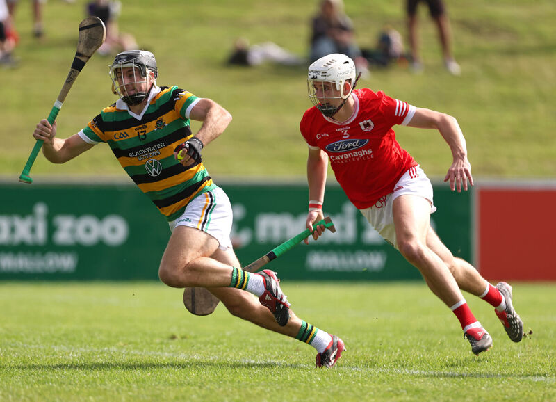 Simon Kennefick of Glen Rovers tries to get away from Charleville's Jack Meade. Picture: Jim Coughlan Simon Kennefick of Glen Rovers tries to get away from Charleville's Jack Meade. Picture: Jim Coughlan