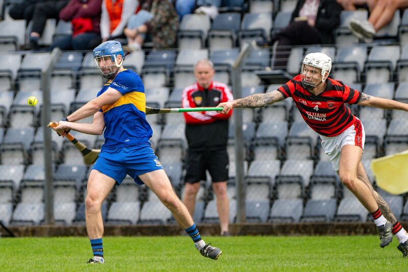 Carrigaline’s Brian Kelleher fires a point. Picture: Chani Anderson