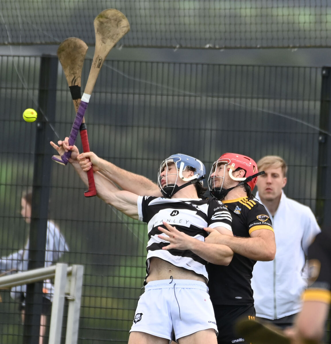 Ballyhea's Tom Hanley goes high with Fermoy's Peter Murphy. Picture: Eddie O'Hare