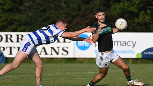 <p>Nemo Rangers' Jack Horgan gets away from Castlehaven's Andrew Whelton during the Bon Secours Hospital Cork Premier SFC game in Clonakilty in 2022. Picture: Eddie O'Hare</p>