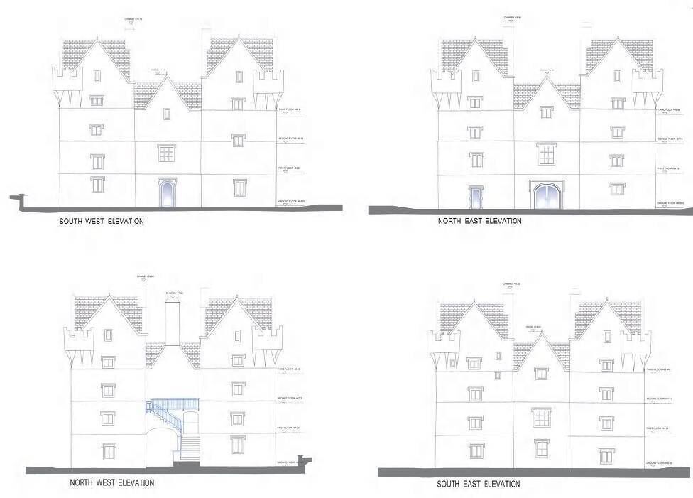 Monkstown Castle elevations.