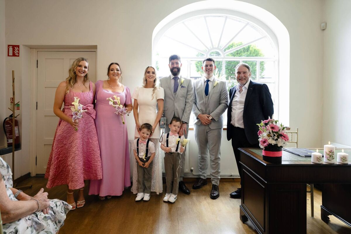 The couple were supported on the day by their friends and family. The couple were supported on the day by their friends and family.
