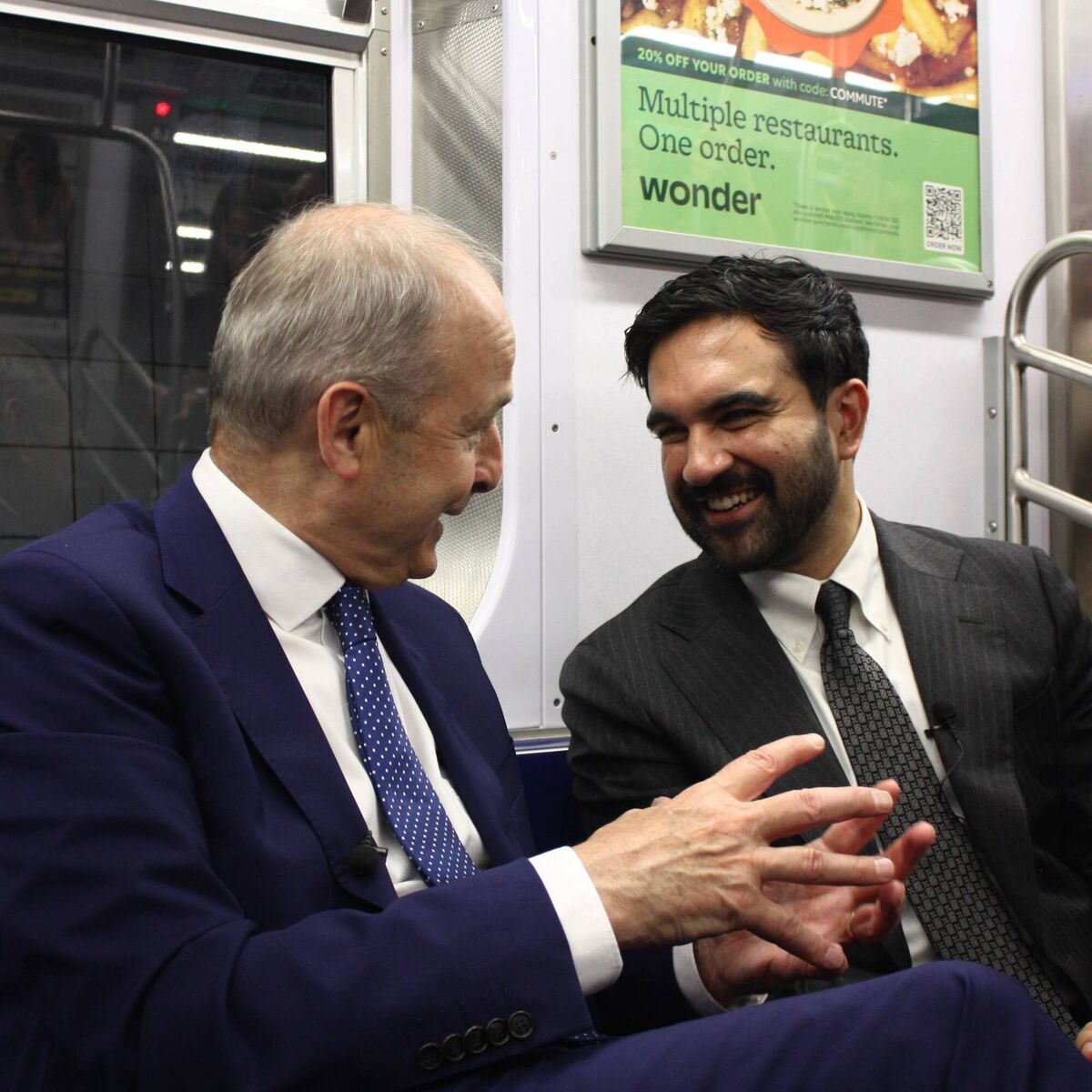 Micheál Martin and Zohran Mamdani on the Subway. 