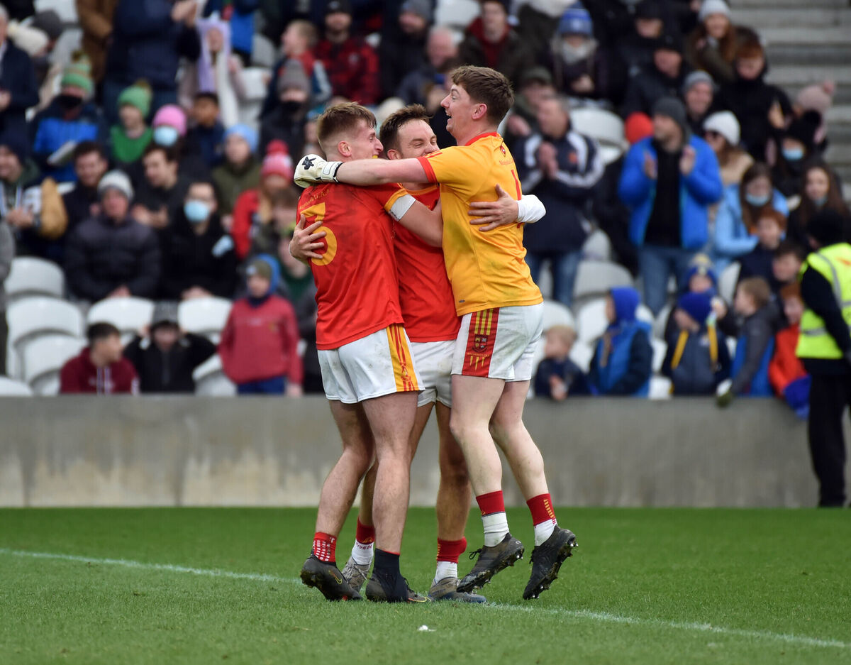 Mallow players Kevin Sheehan, Eoghan Barry and Kevin Doyle celebrate after defeating St Michael's in the 2021 Cork SAFC final they had lost the 2020 final only a few months previously. Picture: Eddie O'Hare Mallow players Kevin Sheehan, Eoghan Barry and Kevin Doyle celebrate after defeating St Michael's in the 2021 Cork SAFC final they had lost the 2020 final only a few months previously. Picture: Eddie O'Hare