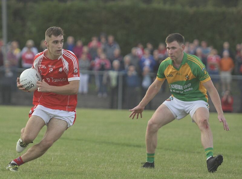 Evan Murphy on the attack for Dromtarriffe against Boherbue in the E Tarrant &amp; Sons Duhallow JAFC Final in Cullen in 2018. Picture John Tarrant