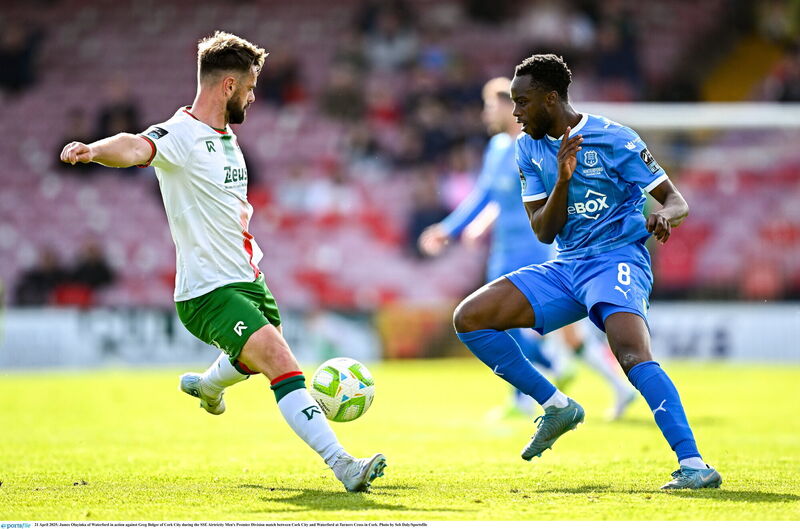Cork City's Greg Bolger scored a brilliant volley in added time. Picture: Seb Daly/Sportsfile Cork City's Greg Bolger scored a brilliant volley in added time. Picture: Seb Daly/Sportsfile
