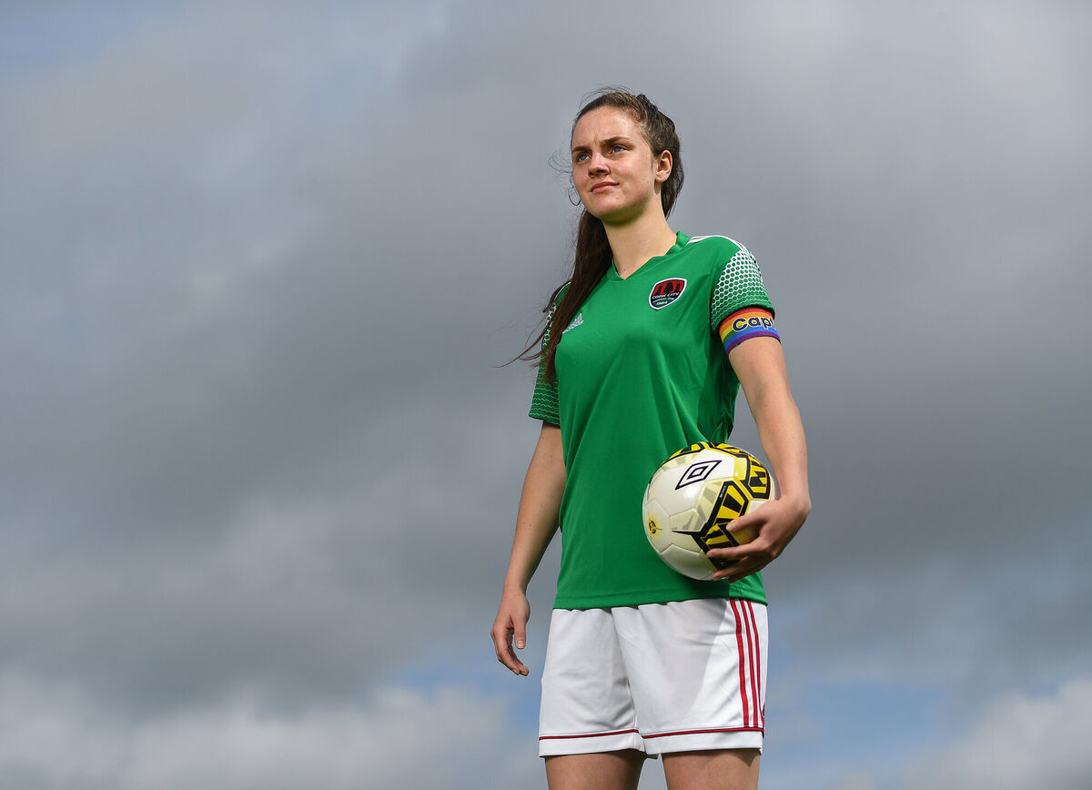 Cork City captain Maria O'Sullivan in attendance during the announement at FAI Headquarters in Abbotstown, Dublin. Photo by Harry Murphy/Sportsfile