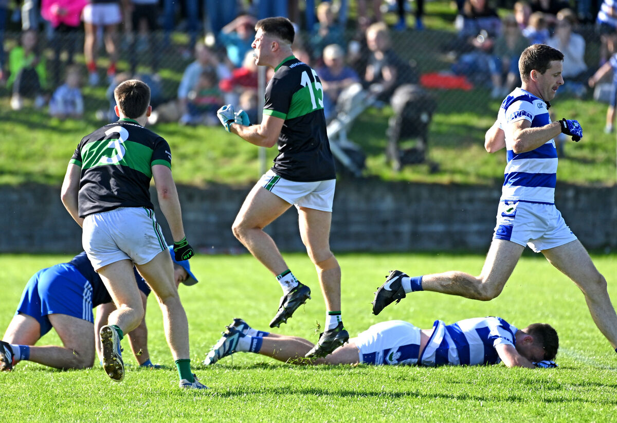 Nemo Rangers' Bryan Hayes celebrates his goal against Castlehaven. Picture: Eddie O'Hare Nemo Rangers' Bryan Hayes celebrates his goal against Castlehaven. Picture: Eddie O'Hare