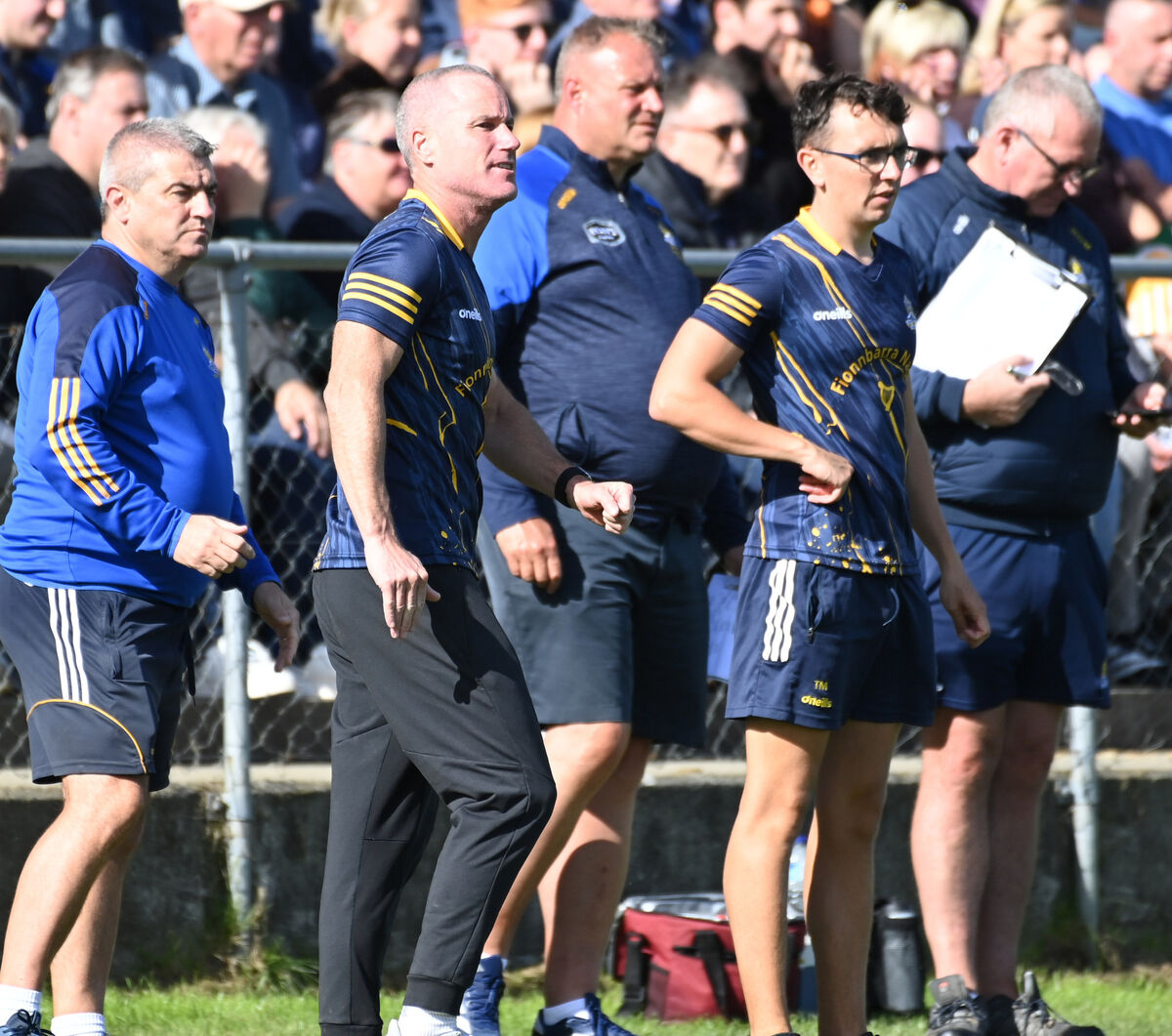 Barrs manager Brian Roche and his backroom team at Clonakilty. Picture: Eddie O'Hare Barrs manager Brian Roche and his backroom team at Clonakilty. Picture: Eddie O'Hare