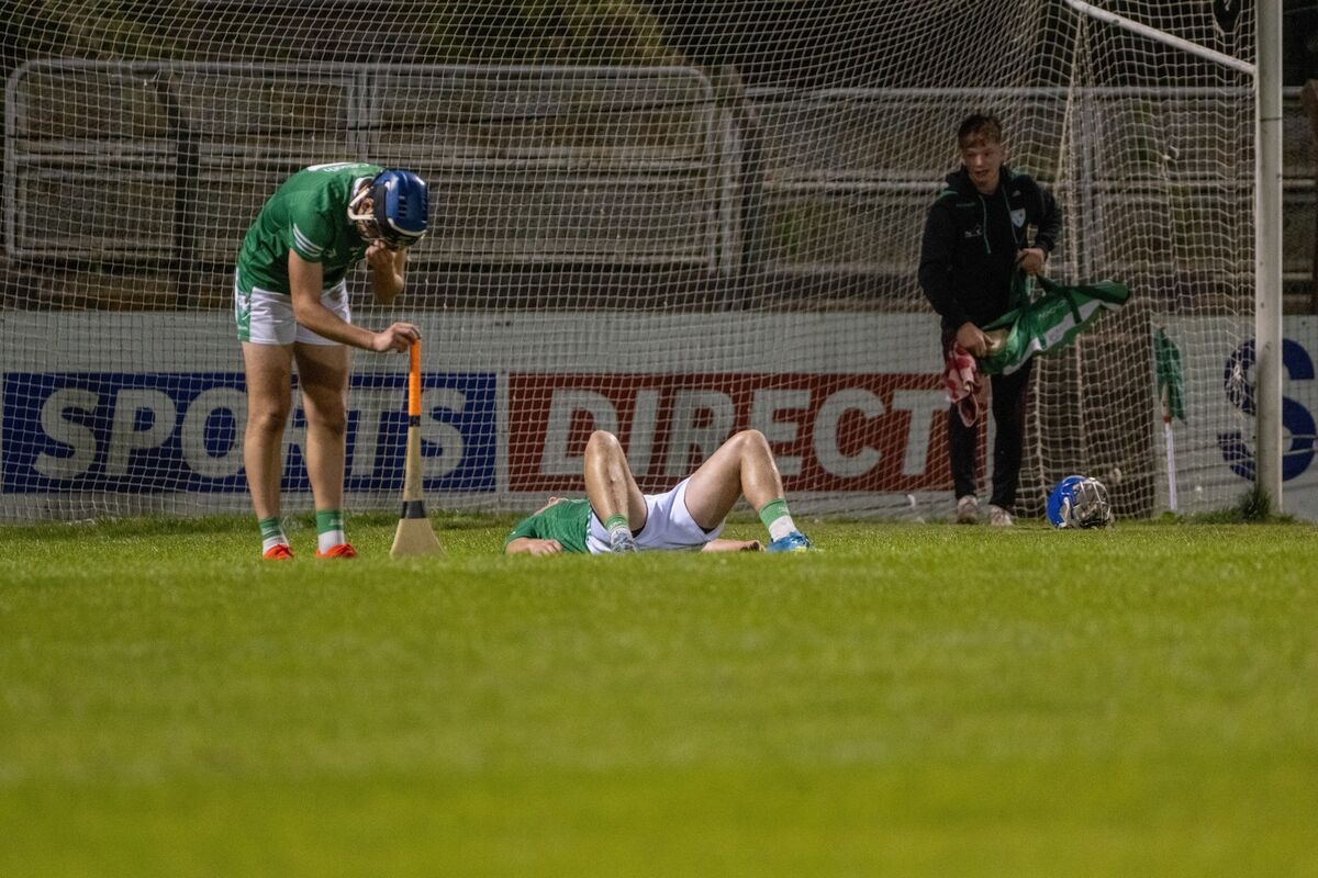 Disappointment at the full-time whistle for Killeagh. Picture: Chani Anderson