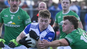 <p> Kildorrery's James McEniry is tackled by Glanworth's Diarmuid O'Brien. Picture: David Keane.</p> <p> Kildorrery's James McEniry is tackled by Glanworth's Diarmuid O'Brien. Picture: David Keane.</p>
