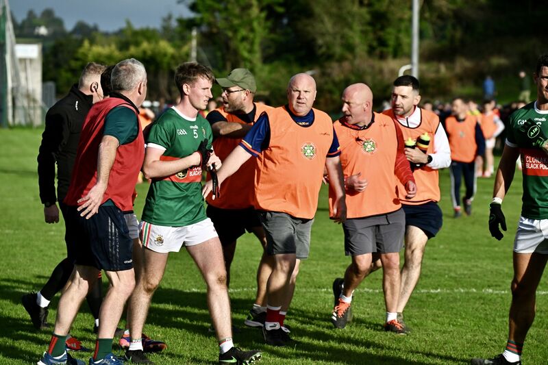 Things got heated at half-time as players and team officials clashed. Picture: Larry Cummins Things got heated at half-time as players and team officials clashed. Picture: Larry Cummins