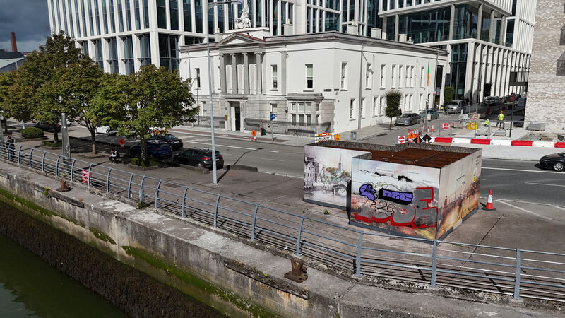 Hoarding remains in position at Penrose Quay/ Horgan's Quay Cork City 21 years after the completion of the Cork Main Drainage Scheme. Picture: Larry Cummins Hoarding remains in position at Penrose Quay/ Horgan's Quay Cork City 21 years after the completion of the Cork Main Drainage Scheme. Picture: Larry Cummins