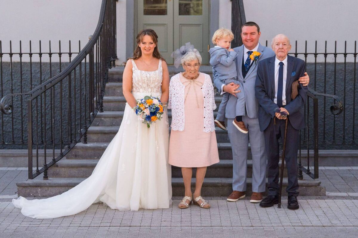 Alison and John were joined by their closest family and friends on the day. They are pictured here with John's grandparents. 