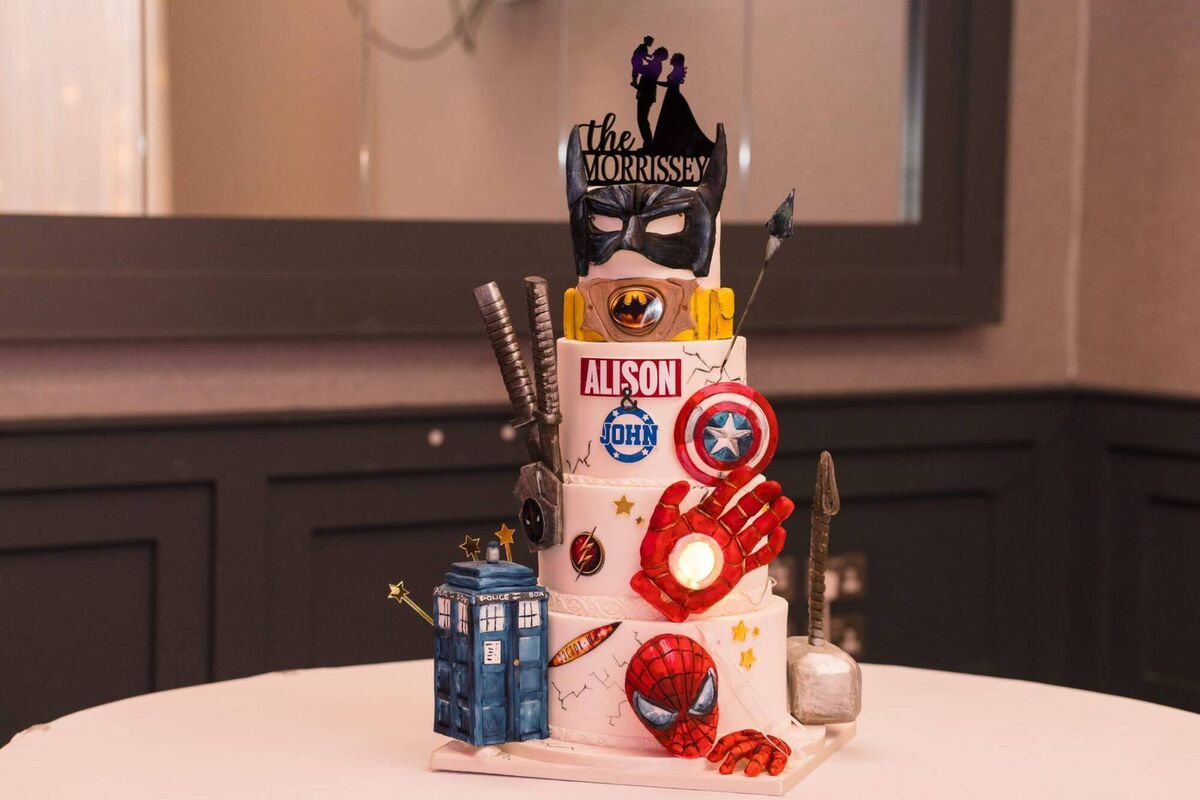 The couple's wedding cake was by Trace of Cakes