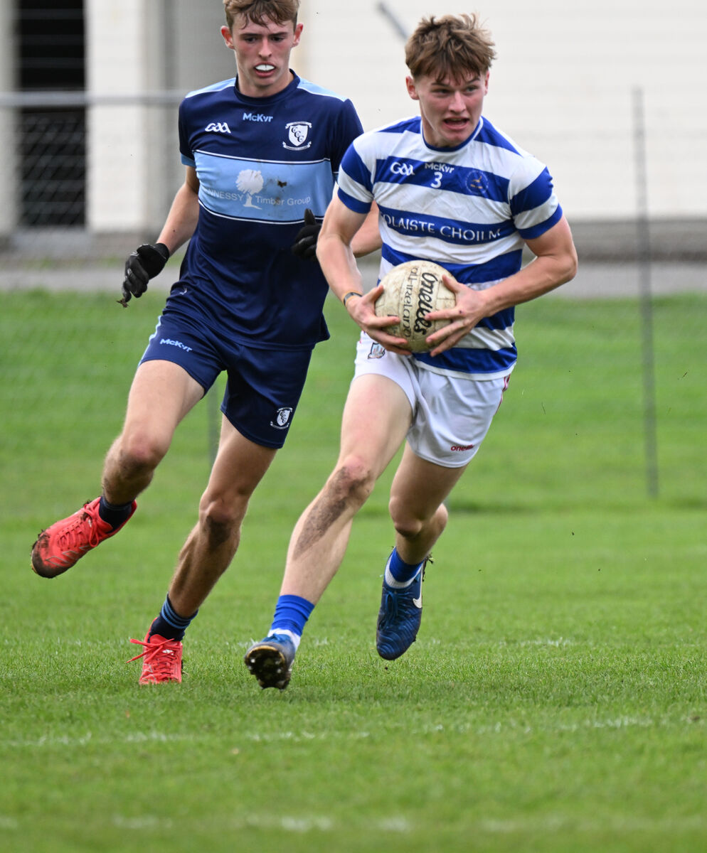 Defender Fionn Murphy in action for Coláiste Choilm. Picture: Larry Cummins Defender Fionn Murphy in action for Coláiste Choilm. Picture: Larry Cummins