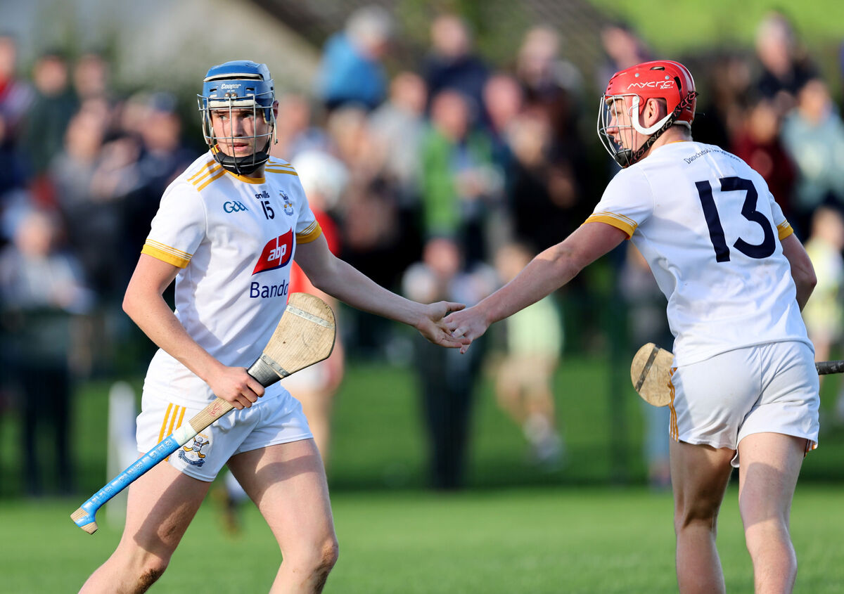 Eolann McSweeney is congratulated by Jack Cullinane after his goal for Bandon against Erin's Own in last year's quarter-final. Picture: Jim Coughlan Eolann McSweeney is congratulated by Jack Cullinane after his goal for Bandon against Erin's Own in last year's quarter-final. Picture: Jim Coughlan