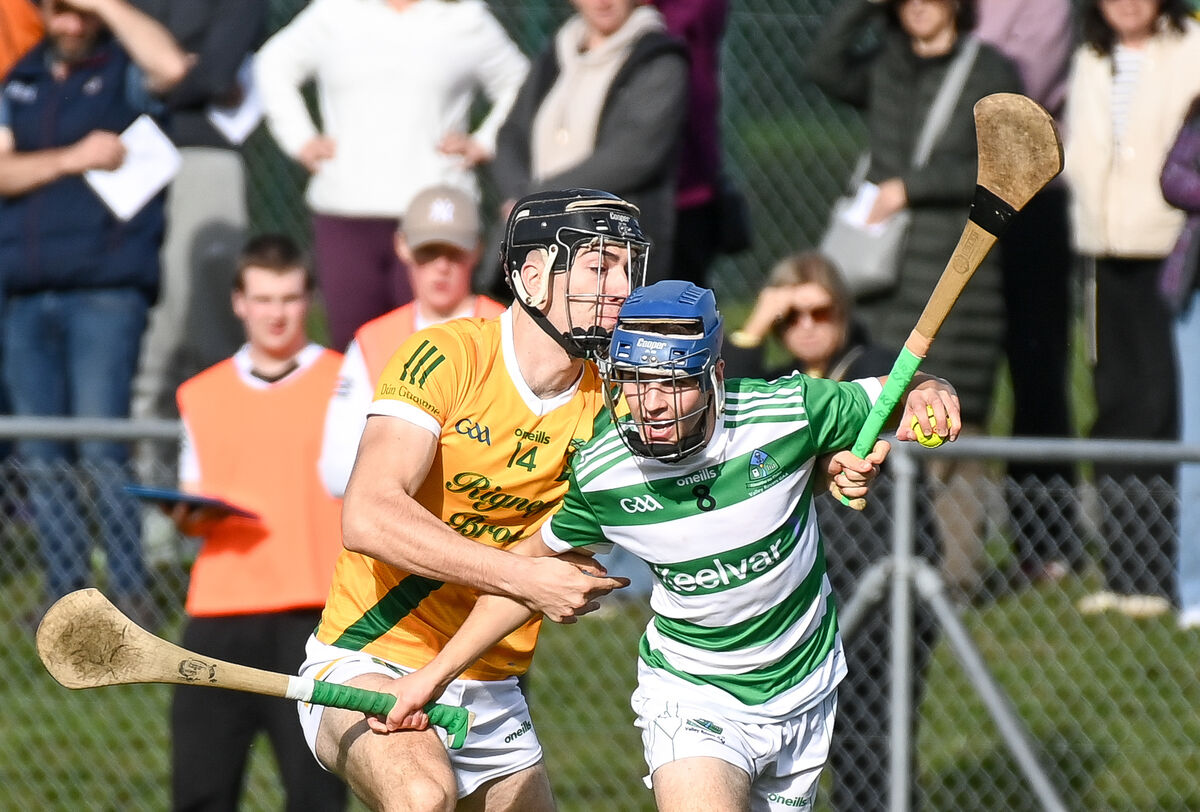  Valley Rovers' Shane Ryan keeps possession under pressure from Dungourney's Cillian O'Callaghan. Picture: David Keane.