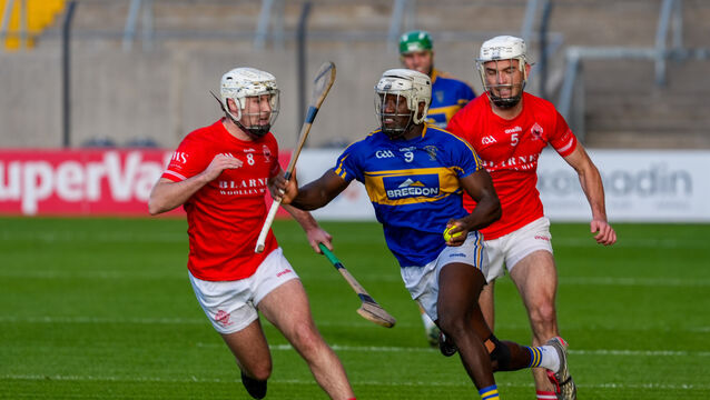 <p>Blarney’s Denis McSweeney tackles Carrigtwohill’s Justin Oke. Picture: Noel Sweeney</p> <p>Blarney’s Denis McSweeney tackles Carrigtwohill’s Justin Oke. Picture: Noel Sweeney</p>
