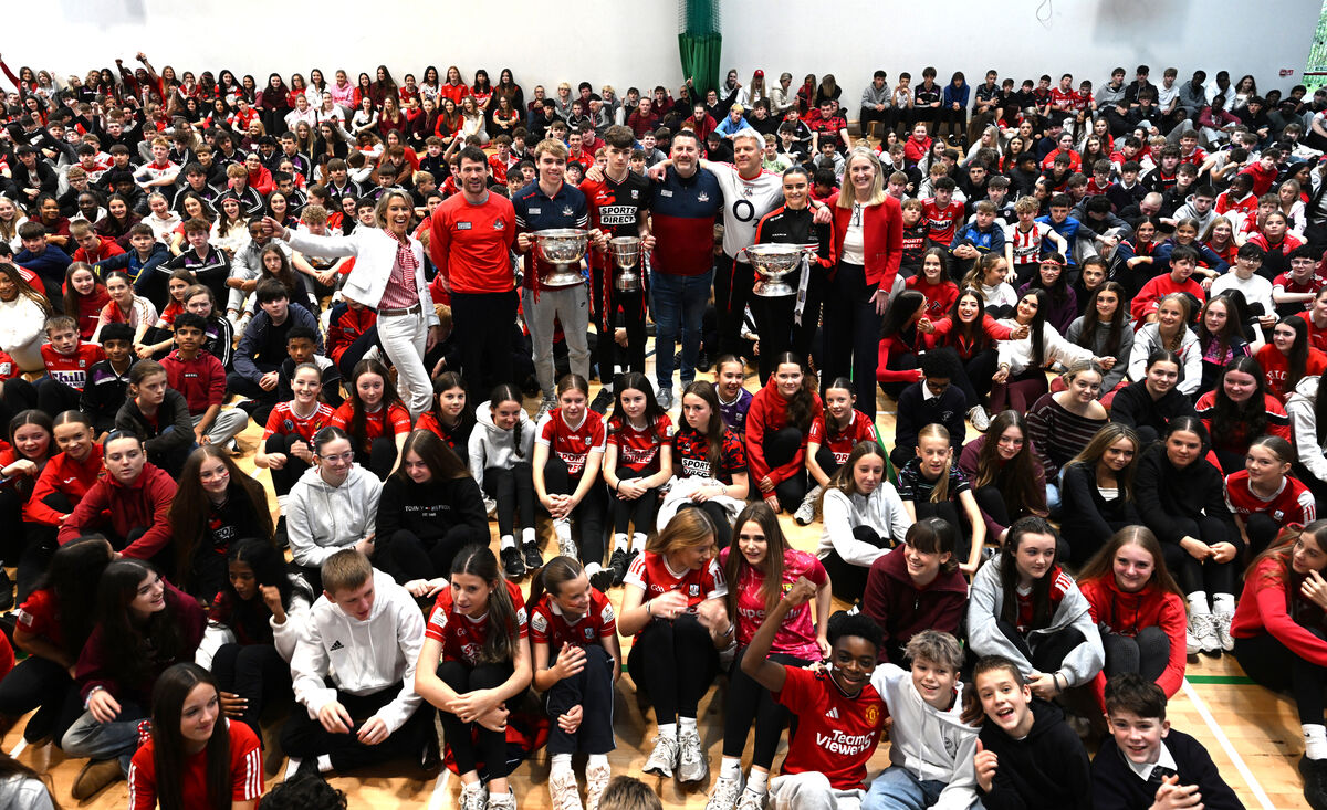 Deputy principal Susan Casey, coach Padraic Hogan, players Darragh O'Sullivan and Josh Hegarty, selector Clive Cremin, teachers Niall McCarthy and Emma Murphy, and principal Lorna Dundon. Deputy principal Susan Casey, coach Padraic Hogan, players Darragh O'Sullivan and Josh Hegarty, selector Clive Cremin, teachers Niall McCarthy and Emma Murphy, and principal Lorna Dundon.