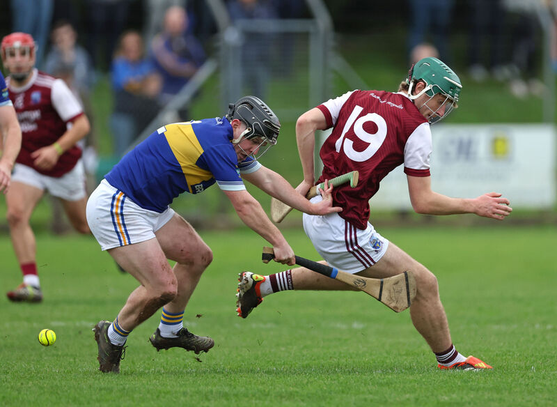 Conor Murphy, Kilshannig, tackles James Crowley, Argideen Rangers. Picture: Jim Coughlan. Conor Murphy, Kilshannig, tackles James Crowley, Argideen Rangers. Picture: Jim Coughlan.