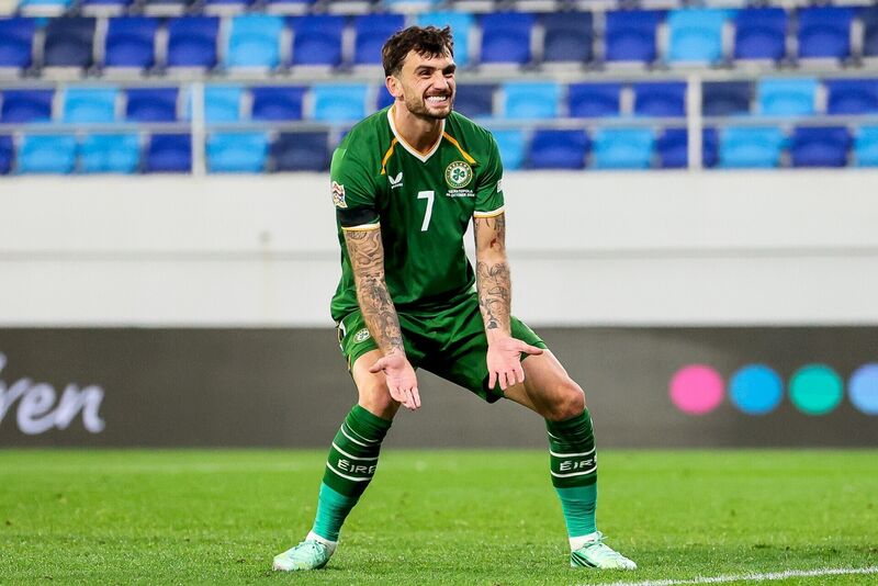 Republic of Ireland vs Israel: Ireland's Troy Parrott reacts after failing to receive a pass in the box Republic of Ireland vs Israel: Ireland's Troy Parrott reacts after failing to receive a pass in the box
