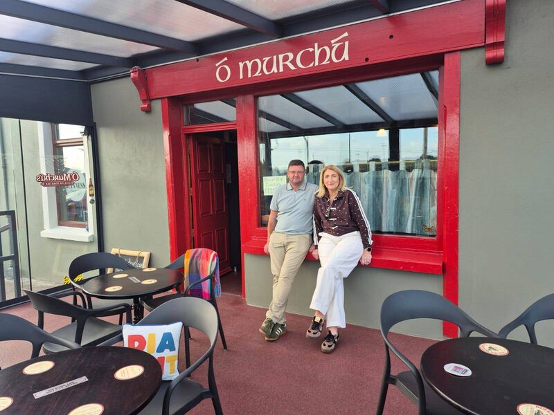 Kevin and Muireann Manning in the new pergola at Ó Murchú in Kilnamartyra, a lovely place to sit out in the summer Kevin and Muireann Manning in the new pergola at Ó Murchú in Kilnamartyra, a lovely place to sit out in the summer