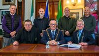 Lord Mayor Cllr Damian Boylan recognises the 50 years of service to the Glen BC by Anthony Connolly